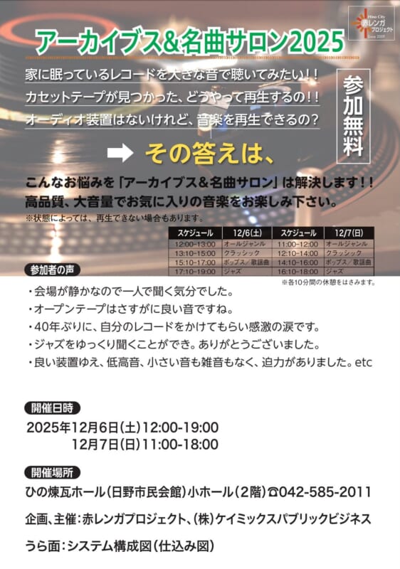 赤レンガプロジェクト　アーカイブス＆名曲サロン